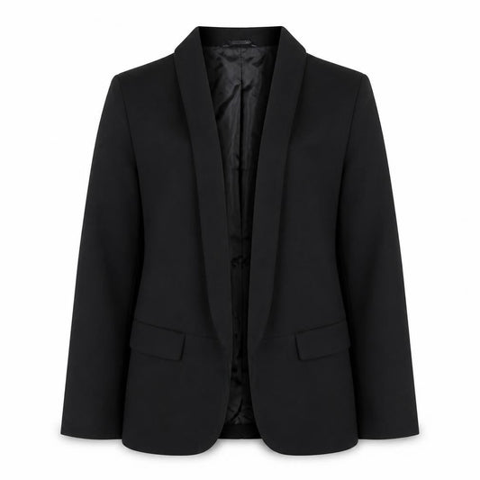 Boohoo Women's Black Blazer UK 12 Regular Fit Lined Jacket