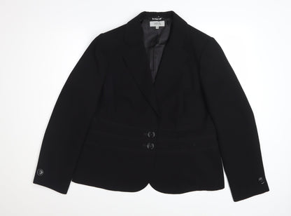 Marks and Spencer Women Black Size 18 Single-Breasted Blazer
