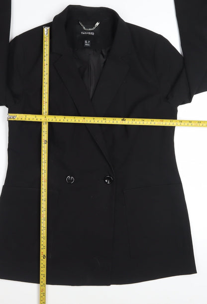 Tailored Women's Black Double-Breasted Blazer UK 10 Classic Fit