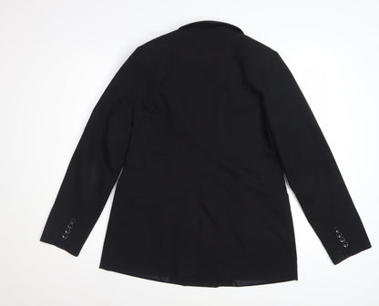Tailored Women's Black Double-Breasted Blazer UK 10 Classic Fit