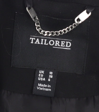 Tailored Women's Black Double-Breasted Blazer UK 10 Classic Fit