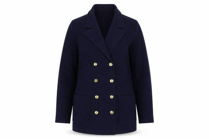 Polo of Sweden Women’s Navy Double-Breasted Wool Blazer UK 14