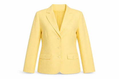 Conrad C Collection Women's Yellow Polyester Single-Breasted Blazer Size 14