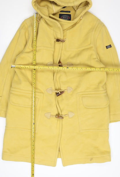 Archetipo Women’s Yellow Wool Mid-Length Hooded Duffel Coat Size 16