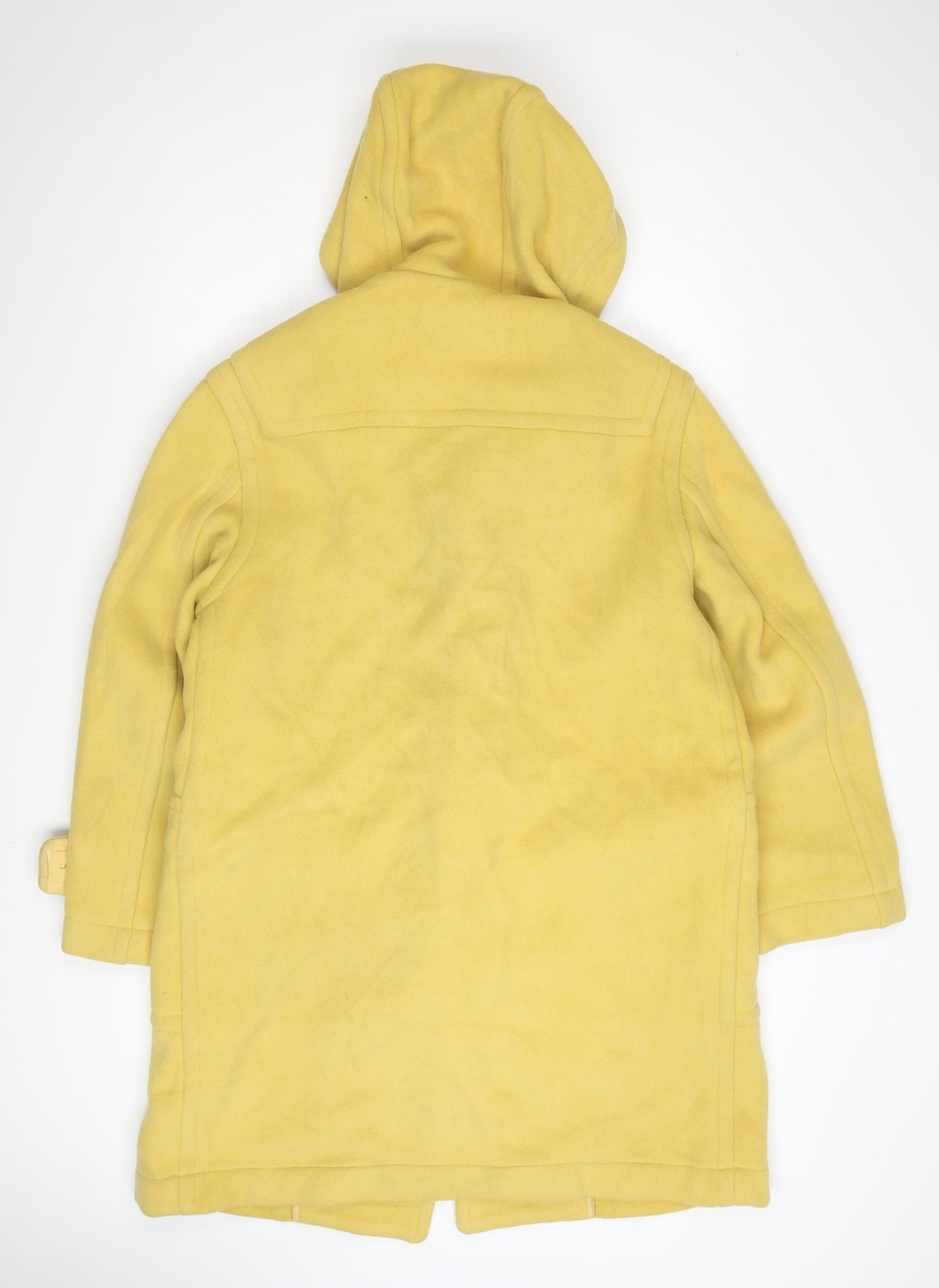 Archetipo Women’s Yellow Wool Mid-Length Hooded Duffel Coat Size 16