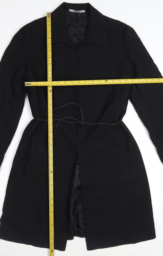 Marks and Spencer Autograph Women's Black Long Wool Blend Trench Coat UK 12