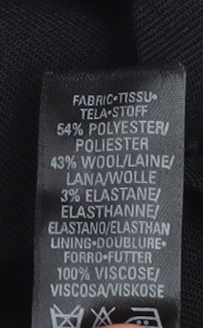 Marks and Spencer Autograph Women's Black Long Wool Blend Trench Coat UK 12
