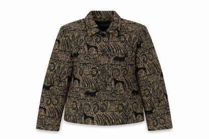 Giancarlo Ferrari Petite Brown Animal Print Blazer Jacket Women’s Size 10