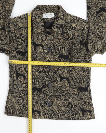 Giancarlo Ferrari Petite Brown Animal Print Blazer Jacket Women’s Size 10