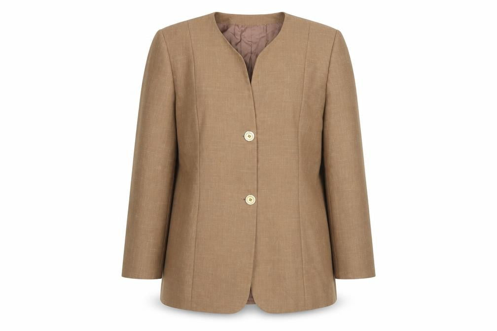 Viyella Women’s Brown Wool Blend Classic Blazer UK 16 Vintage Mid-Length