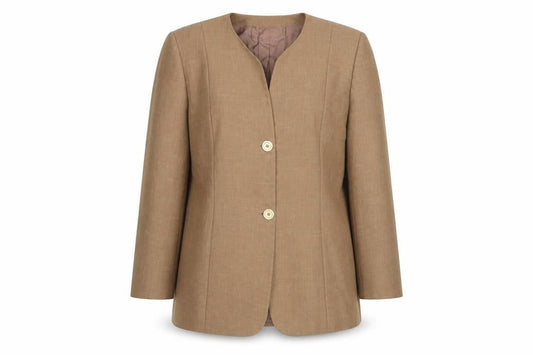 Viyella Women’s Brown Wool Blend Classic Blazer UK 16 Vintage Mid-Length