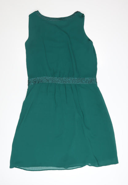 Marks and Spencer Women’s Green Beaded Shift Dress Size 14