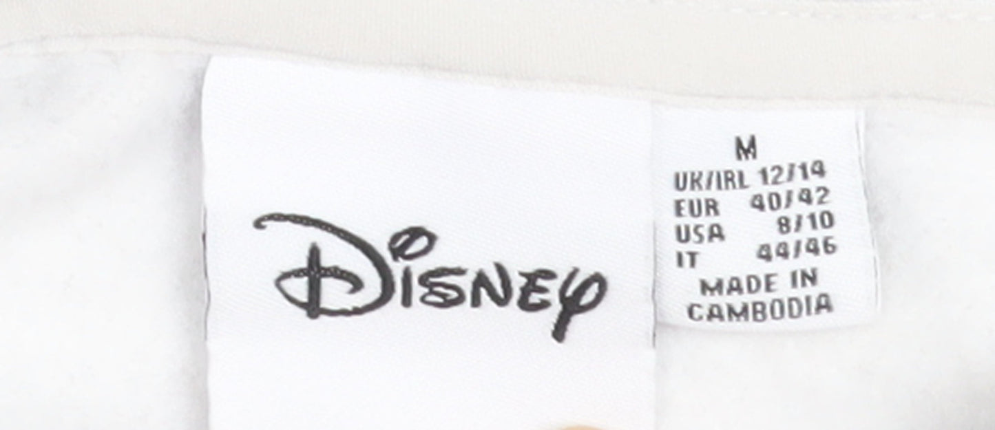 Disney Women’s Grey Stitch Hoodie Size M Pullover Sweatshirt