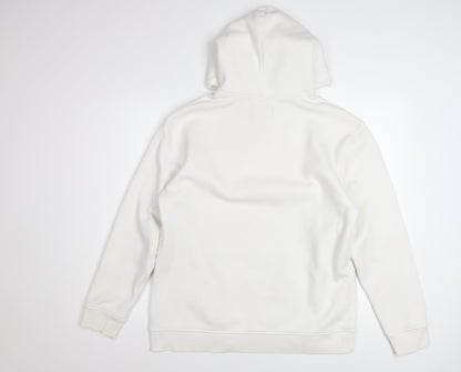 Tommy Jeans Women’s White Pullover Hoodie Size L Cotton Blend