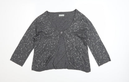 Marks and Spencer Per Una Grey Sequin Knit Women's Size 12 Cardigan
