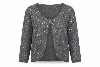 Marks & Spencer Per Una Grey Sequin Knit Women's Size 12 Cardigan