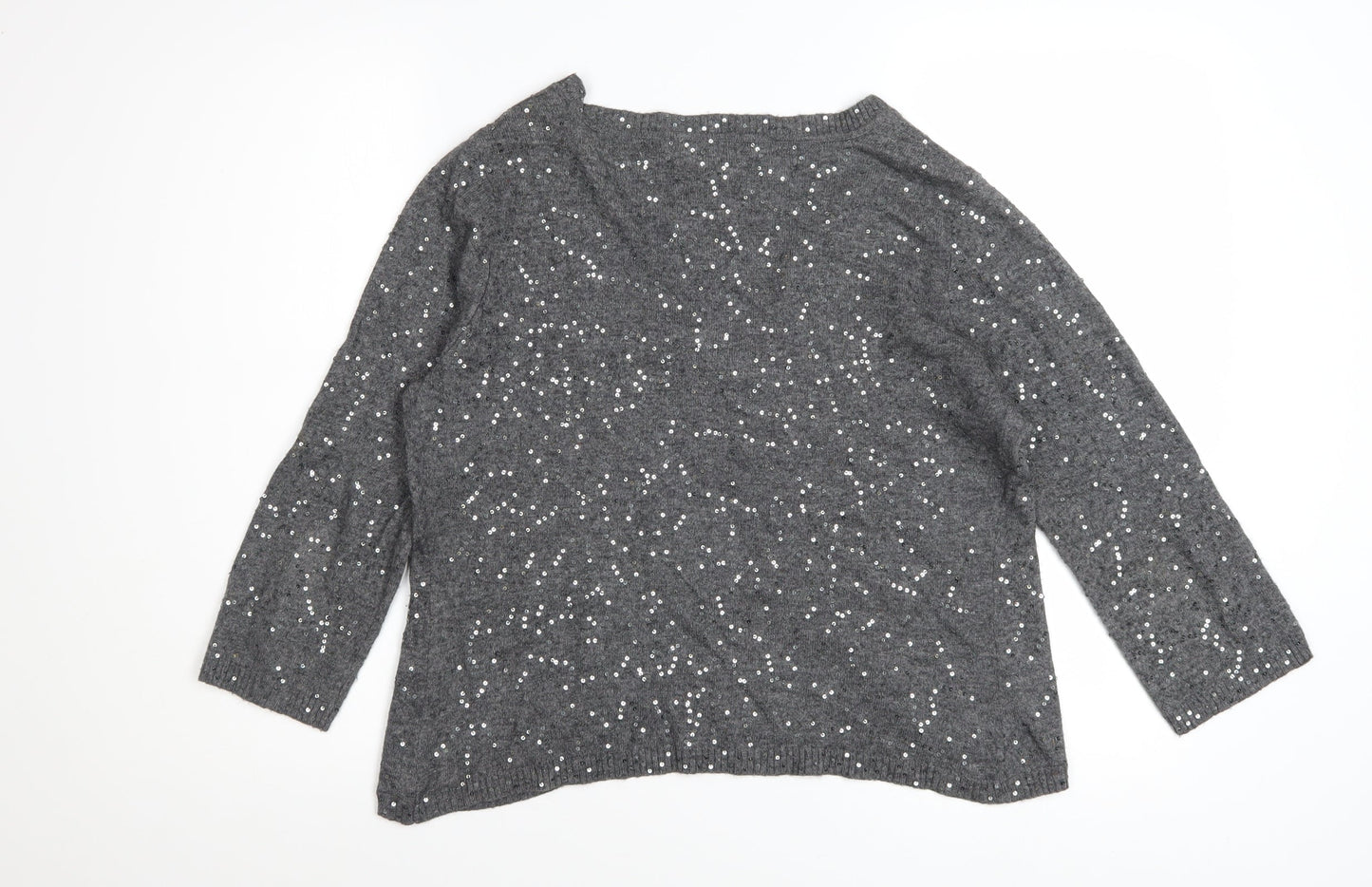 Marks and Spencer Per Una Grey Sequin Knit Women's Size 12 Cardigan