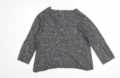 Marks and Spencer Per Una Grey Sequin Knit Women's Size 12 Cardigan