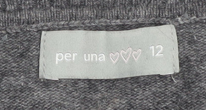 Marks and Spencer Per Una Grey Sequin Knit Women's Size 12 Cardigan