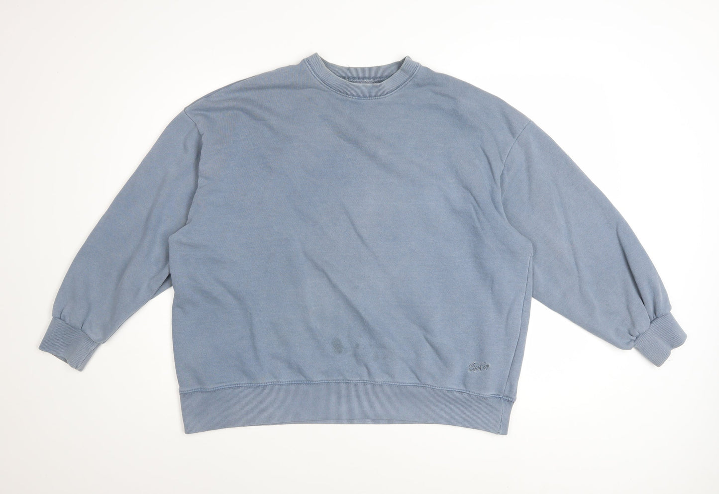 Pull & Bear Women's Blue Cotton Blend Pullover Sweatshirt M