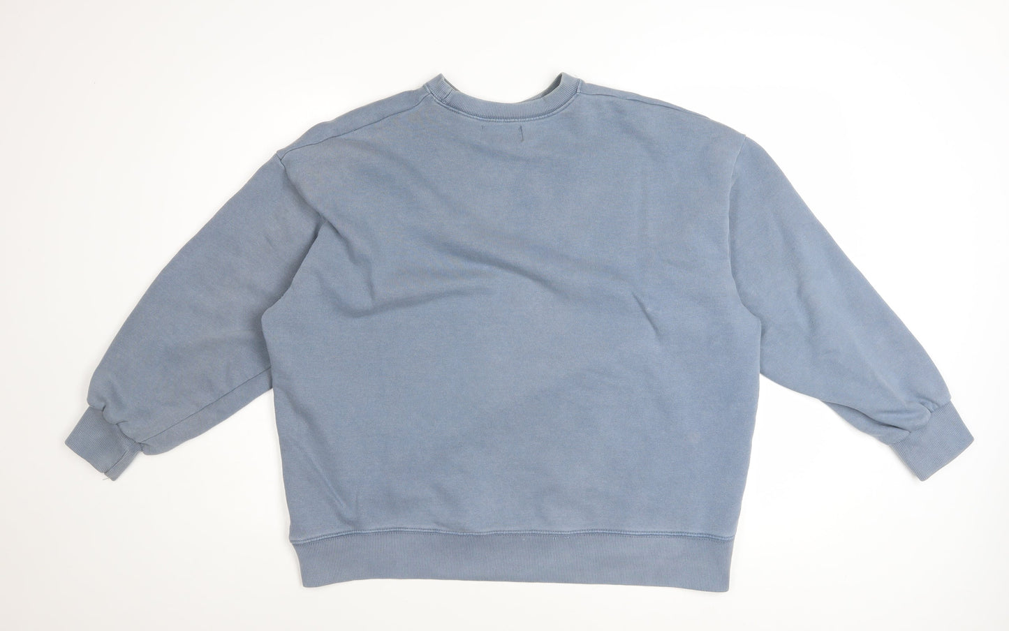 Pull & Bear Women's Blue Cotton Blend Pullover Sweatshirt M