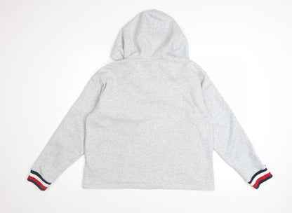 Tommy Hilfiger Women Grey Hooded Pullover Sweatshirt M