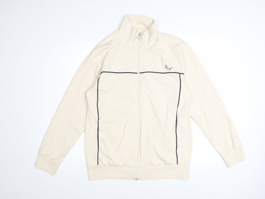 French Connection Men's Beige Full Zip Cotton Sweatshirt L