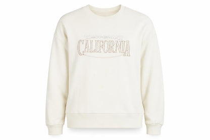Stradivarius Womens Ivory California Pullover Sweatshirt M