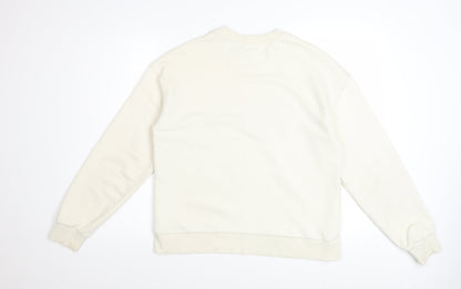 Stradivarius Womens Ivory California Pullover Sweatshirt M