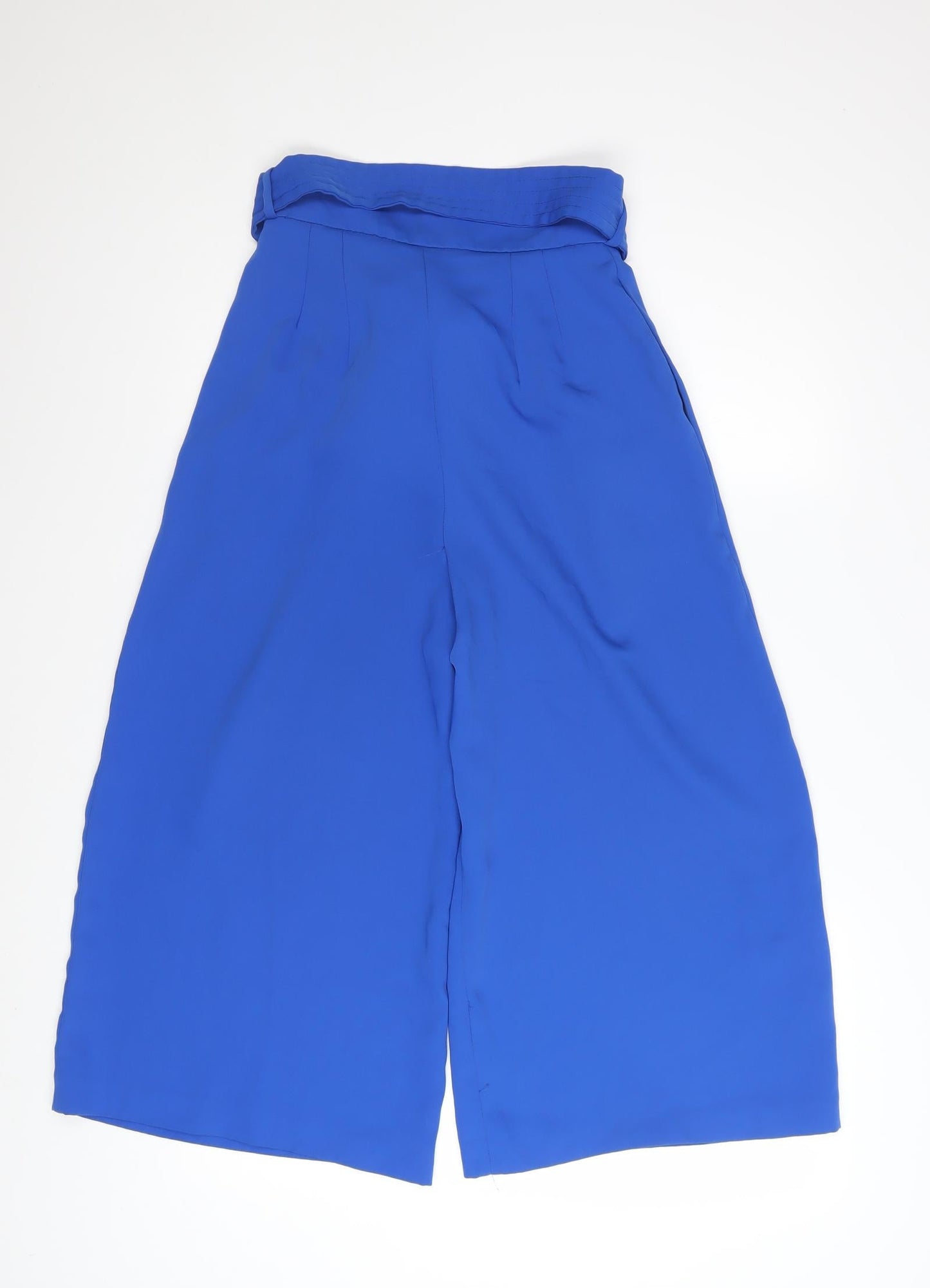 Coast Women's Blue Belted Wide-Leg Culotte Trousers UK 6