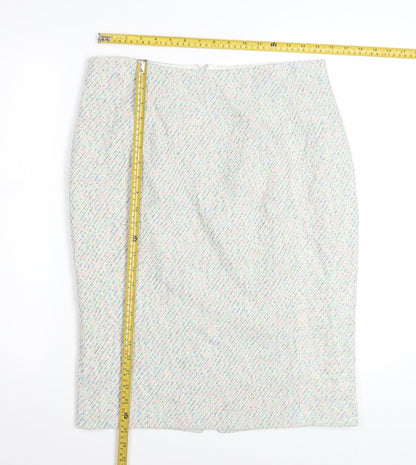 Hobbs Women’s Multicoloured Tweed Pencil Skirt Size 14