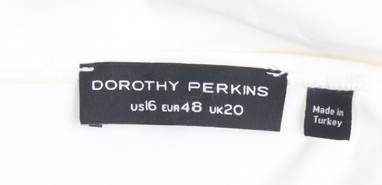 Dorothy Perkins Women's Ivory Puff Sleeve Bow Blouse Size 20