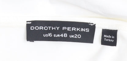 Dorothy Perkins Women's Ivory Puff Sleeve Bow Blouse Size 20