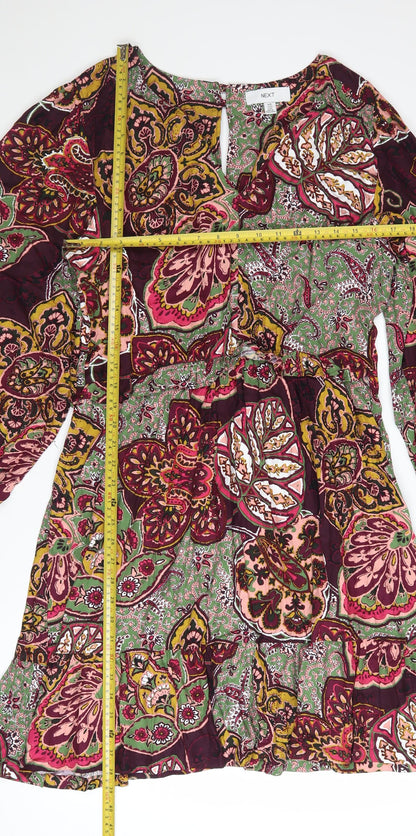 Next Womens Multicoloured Paisley A-Line Knee Length Dress Size 16