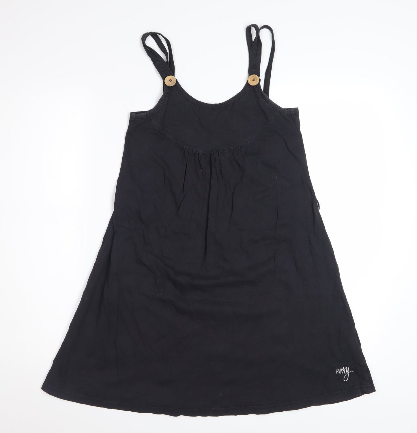 Roxy Womens Black Cotton Knee Length Sleeveless Tank Dress S