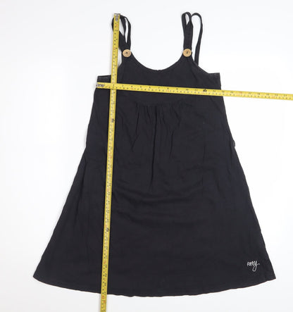 Roxy Womens Black Cotton Knee Length Sleeveless Tank Dress S