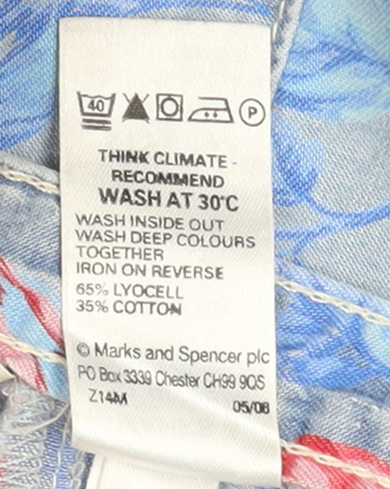 Marks and Spencer Womens Blue Floral A-Line Knee Length Skirt UK 14