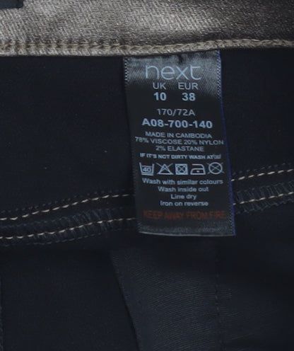 Next Women Brown Short Pencil Skirt Size 10 Viscose Stretch