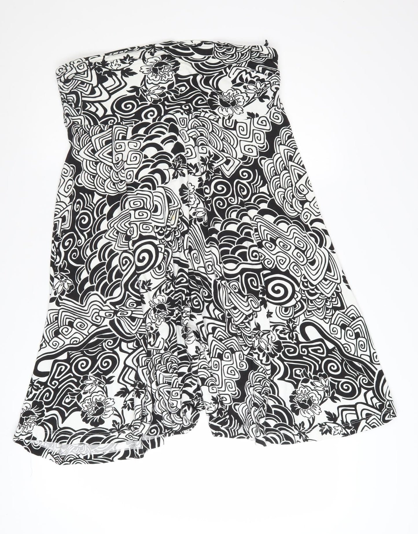 Olsen Women’s Black White Geometric A-Line Viscose Skirt Size 18