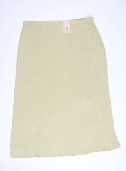 Tu Women Beige Midi Straight Skirt Size 20 Polyester Blend