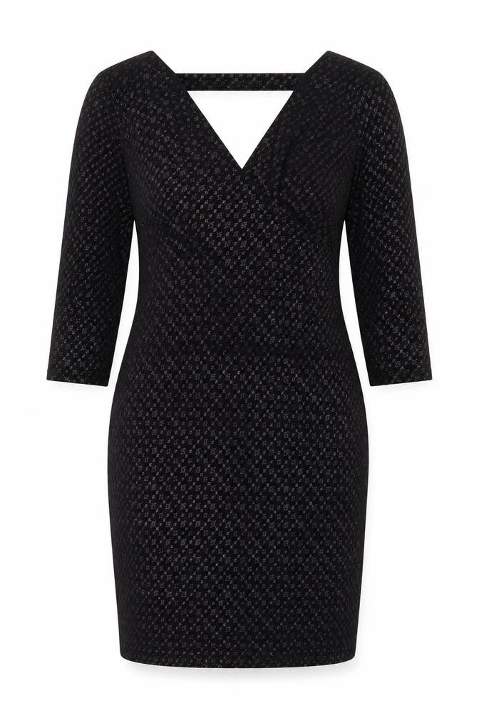 Quiz Women’s Black Glitter Bodycon Knee Length Dress Size 16