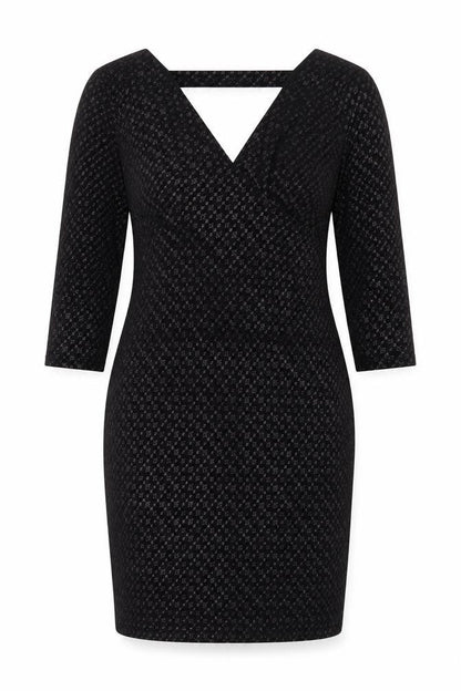 Quiz Women’s Black Glitter Bodycon Knee Length Dress Size 16
