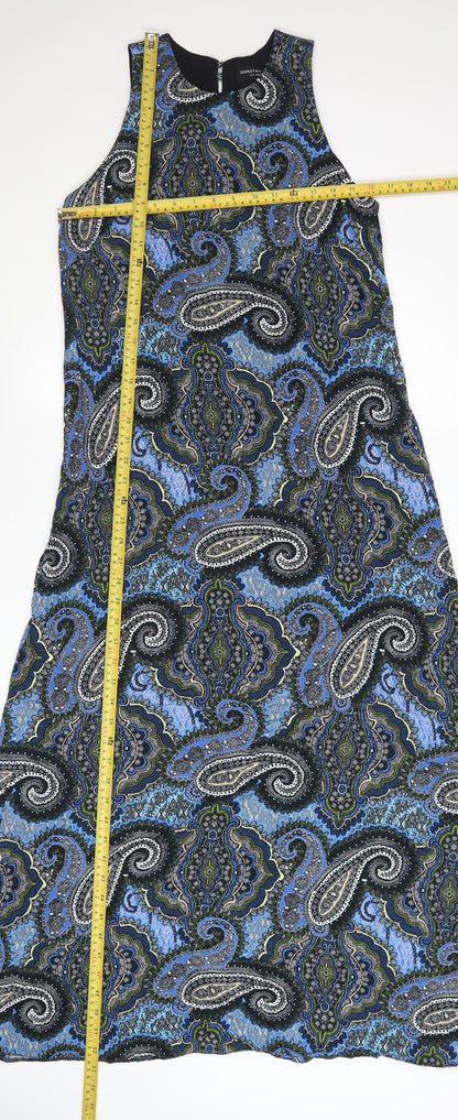 Dorothy Perkins Womens Blue Paisley Shift Dress Size 12 Sleeveless