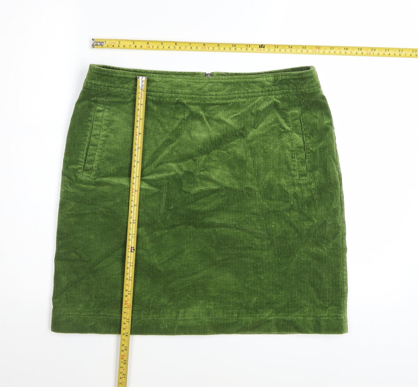 White Stuff Women’s Green Corduroy Pencil Skirt Size 12