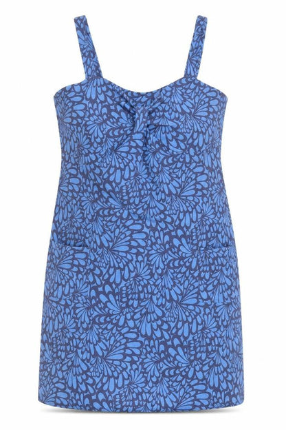 Boden Women Blue Floral Sleeveless Stretch Slip Dress Size 12