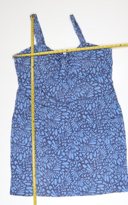 Boden Women Blue Floral Sleeveless Stretch Slip Dress Size 12