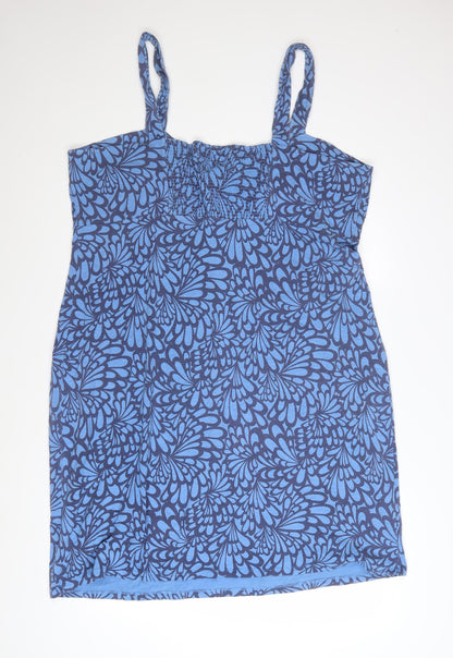 Boden Women Blue Floral Sleeveless Stretch Slip Dress Size 12