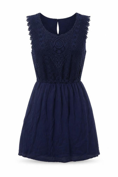 Pull&Bear Women's Blue Cotton A-Line Sleeveless Dress Size 12