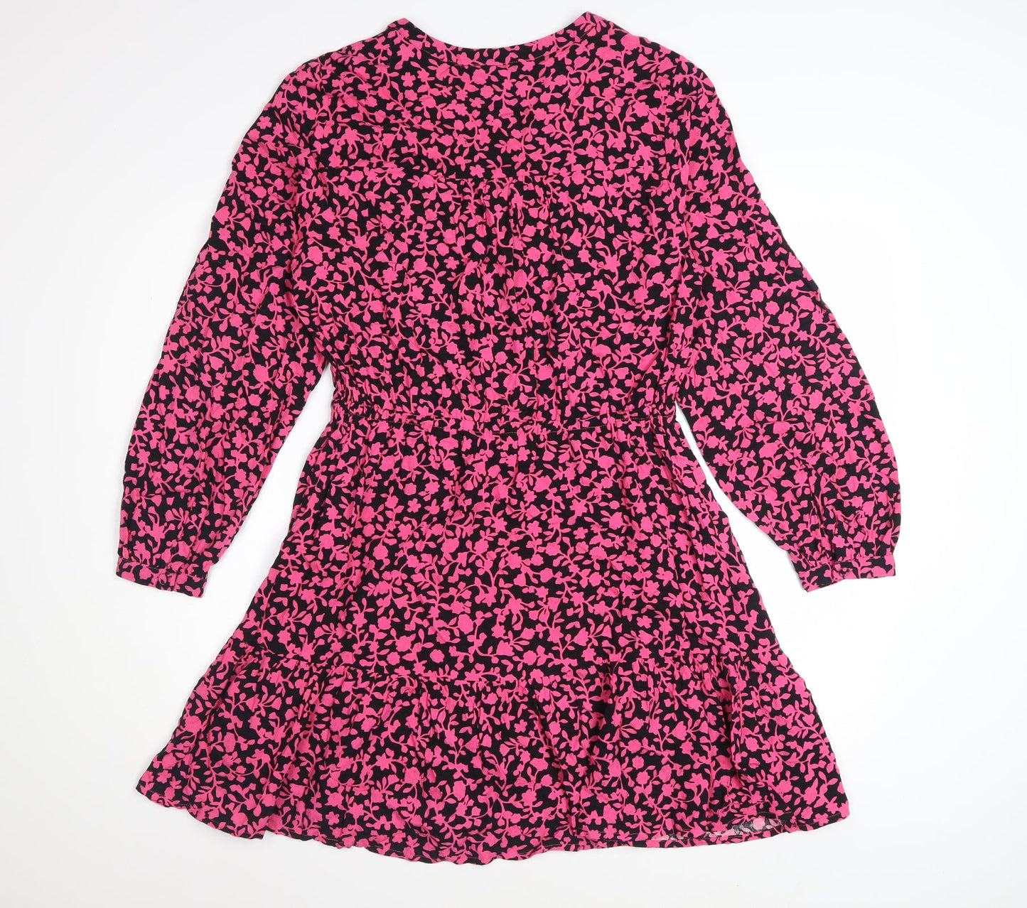 Marks and Spencer Women’s Pink Floral A-Line Dress Size 10