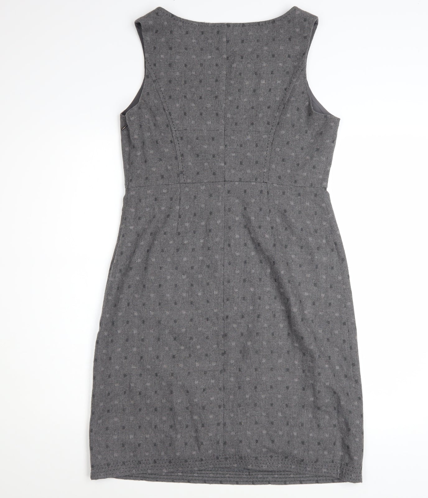 White Stuff Women Grey Size 10 Sleeveless Sheath Workwear Dress